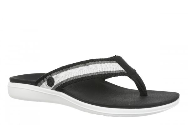 Vionic Indigo Arch Support Women's Thong Beach Sandal - Black Multi - Angle main