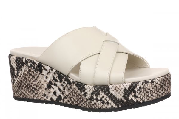 Vionic Dawn Women's Comfort Arch Support Slide Sandal - Cream Snake - Angle main