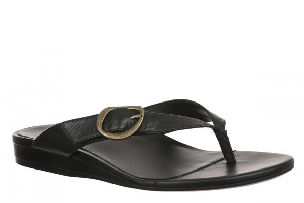 Vionic Grove Women's Thong Sandal with Arch Support - Black - Angle main