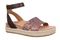 Vionic Yucca Women's Espadrille Platform Sandal with Arch Support - Merlot Snake - Angle main