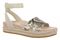 Vionic Yucca Women's Espadrille Platform Sandal with Arch Support - Cream Snake - Angle main