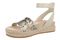 Vionic Yucca Women's Espadrille Platform Sandal with Arch Support - Cream Snake - Left angle