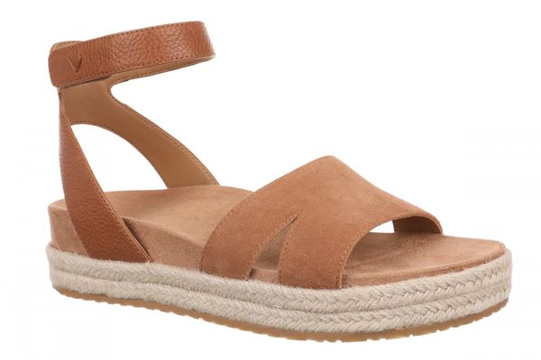 Vionic Yucca Women's Espadrille Platform Sandal with Arch Support - Tan - Angle main