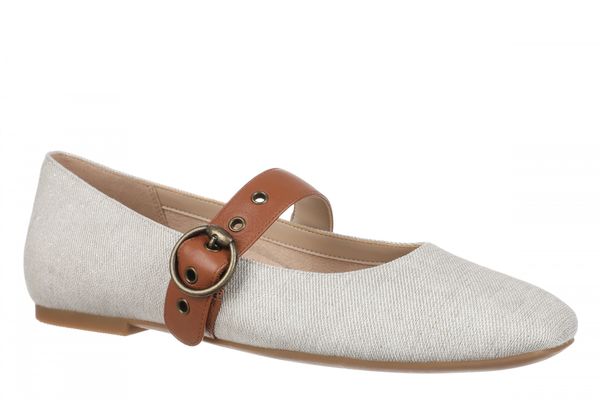 Vionic Hattie Women's Mary Jane Shoe with Arch Support - Natural/gold - Angle main