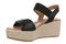 Vionic Darla Women's Espadrille Wedge Sandals with Arch Support - Black - Left angle