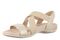 Vionic Raina Women's Strappy Comfort Sandal with Orthotic Arch Support - Gold - Left angle