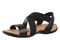 Vionic Raina Women's Strappy Comfort Sandal with Orthotic Arch Support - Black - Left angle