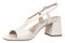 Vionic Raquel Women's Slingback Dress Sandal - Block Heel Comfort with Arch Support - Ivory - Left angle