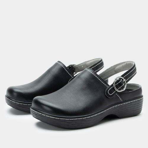 Alegria Olie Wood Look Rocker Comfort Arch Support Women's Clog - Black - 1