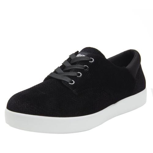 Alegria Poly Comfort Arch Support Women's Lace-Up Shoe - Black Velvet Snake - 1