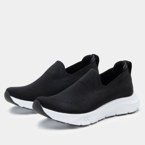 Alegria Waze Comfort Arch Support Women's Slip-On Shoe - Black Top - 1