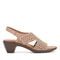 Easy Spirit Calix Cushioned Arch Support Women's Heeled Sandal - Natural Suede - 1