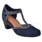 Easy Spirit Cara T-Strap Cushioned Arch Support Women's Dress Shoe - Navy Suede - 2