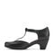 Easy Spirit Cara T-Strap Cushioned Arch Support Women's Dress Shoe - Black Leather - 4