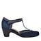 Easy Spirit Cara T-Strap Cushioned Arch Support Women's Dress Shoe - Navy Suede - 1