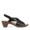 Easy Spirit Chantal Cushioned Arch Support Women's Casual Heeled Sandal - Black Leather - 1