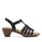 Easy Spirit Cortney Cushioned Arch Support Women's Heeled Sandal - Black Leather - 1