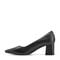 Easy Spirit Dorian Cushioned Arch-Support Block Heel Women's Dress Pump - Black Leather - 4