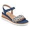 Easy Spirit Edythe Wedge Sandal Cushioned Arch Support Women's Wedge Sandal - Denim/white Multi - 2