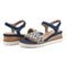 Easy Spirit Edythe Wedge Sandal Cushioned Arch Support Women's Wedge Sandal - Denim/white Multi - 7