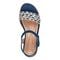 Easy Spirit Edythe Wedge Sandal Cushioned Arch Support Women's Wedge Sandal - Denim/white Multi - 5