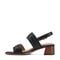 Easy Spirit Hadiya Cushioned Arch Support Women's Block Heel Sandal - Black Leather - 4