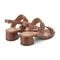 Easy Spirit Hadiya Cushioned Arch Support Women's Block Heel Sandal - Medium Brown Leather - 3