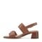 Easy Spirit Hadiya Cushioned Arch Support Women's Block Heel Sandal - Medium Brown Leather - 4