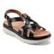 Easy Spirit Indie Strappy Sandal Cushioned Arch Support Women's Sandal - Black Leather - 3