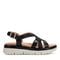 Easy Spirit Indie Strappy Sandal Cushioned Arch Support Women's Sandal - Black Leather - 1