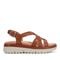 Easy Spirit Indie Strappy Sandal Cushioned Arch Support Women's Sandal - Brown Leather - 1