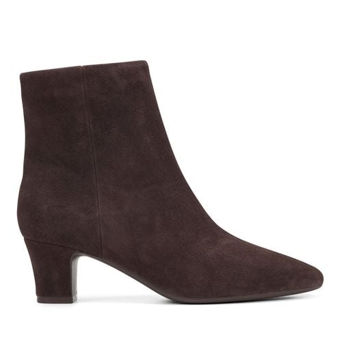 Easy Spirit Isra Cushioned Arch-Support Pointed Women's Bootie - Dark Brown Suede - 1