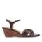 Easy Spirit Noya Cushioned Arch Support Comfort Women's Dress Wedge Sandal - Dark Brown - 1