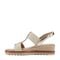 Easy Spirit Selene Wedge Sandal Cushioned Arch Support Women's Wedge Sandal - Gold/natural - 4