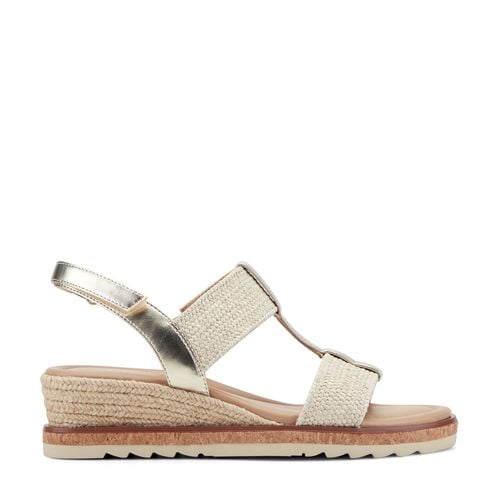 Easy Spirit Selene Wedge Sandal Cushioned Arch Support Women's Wedge Sandal - Gold/natural - 1