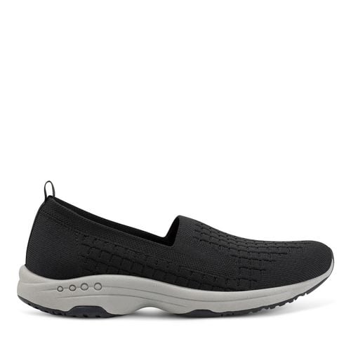 Easy Spirit Tech Eco Slip On — cushioned arch support Women's Athletic Shoe - Black Recycled Knit - 1
