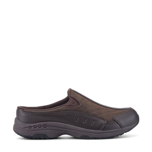 Easy Spirit Traveltime Leather Athletic Cushioned Arch Support Slip-On Women's Walking Shoe - Chocolate Leather - 1
