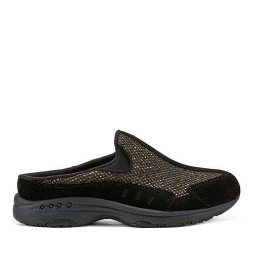 Easy Spirit Traveltime Athletic Cushioned Arch Support Slip-On Mule Women's Slip-On Mule - Black/bronze Glitter - 1