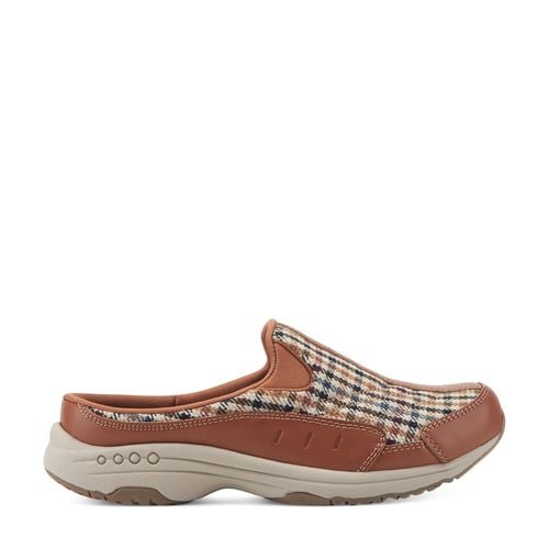 Easy Spirit Traveltime Athletic Cushioned Arch-Support Slip-On Women's Slip-On Shoe - Brown Multi Houndstooth - 1