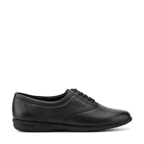 Easy Spirit Motion Leather Oxfords Cushioned Arch Support Women's Athletic Shoe - Black Leather - 1