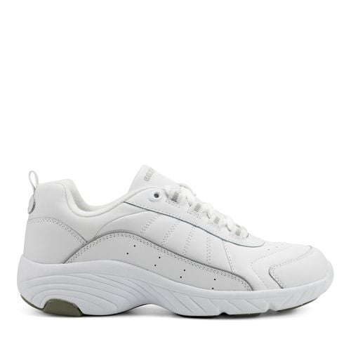 Easy Spirit Punter Athletic Cushioned Arch Support Women's Athletic Shoe - White Grey Leather - 1