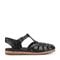 Earth Alazia Cushioned Arch Support Fisherman Sandal Women's - Black Leather - 1