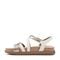 Earth Athena Strappy Sandal Cushioned Support Women's Casual Sandal - Rose Gold/cream Leather - 4