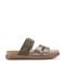 Earth Ayden Strappy Slip-on Sandal Cushioned Arch Support Women's Casual Sandal - Dark Green Leather - 1