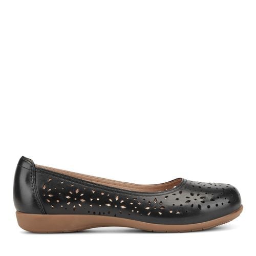 Earth Bentlee Leather Ballet Casual Cushioned Arch Support Women's Flats - Black Leather - 1