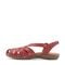 Earth Berri Woven Slip-On - Cushioned Arch Support Women's Sandal - Medium Red Leather - 5