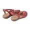 Earth Berri Woven Slip-On - Cushioned Arch Support Women's Sandal - Medium Red Leather - 4