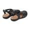 Earth Berri Woven Slip-On - Cushioned Arch Support Women's Sandal - Black Leather - 4