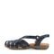 Earth Berri Woven Slip-On - Cushioned Arch Support Women's Sandal - Navy Leather - 5
