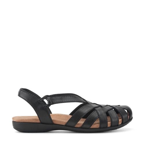 Earth Berri Woven Slip-On - Cushioned Arch Support Women's Sandal - Black Leather - 1